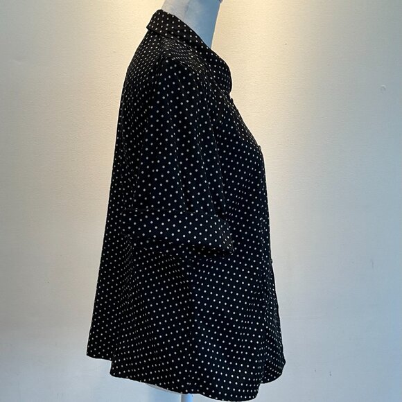 Talbots Vintage Black Polka Dot Stretch Cotton Sateen - Picture 3 of 6